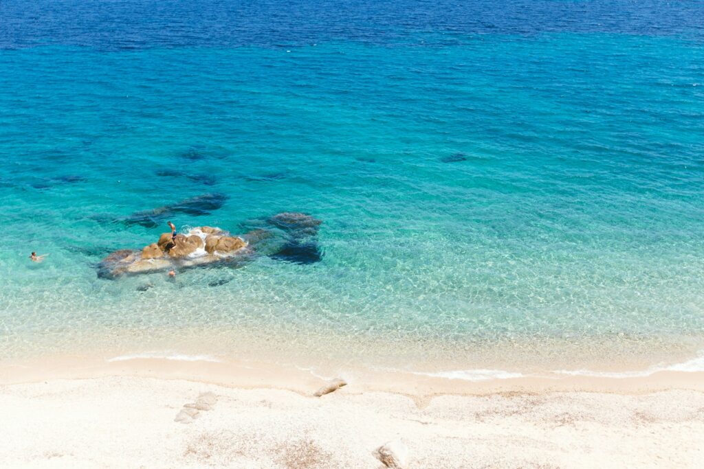 aerial photography of body of water